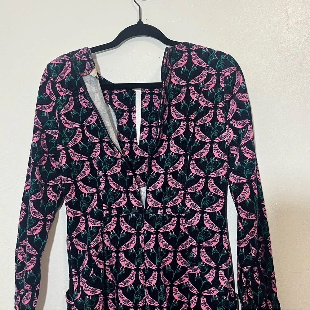 Boden Pink Lovebird Print Corduroy Sheath Dress Size 6 Small - Picture 13 of 15